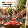 2026 Neuer 2-in-1 Edelstahl-Fruchtschneider, Wassermelonengabel-Schneider, Tragbarer Doppelkopf-Fruchtgabel-Schneider