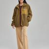 Skechers Solid Color Zip Collar Fleece Jacket Unisex jackets Light-Brown L423U076-01N2