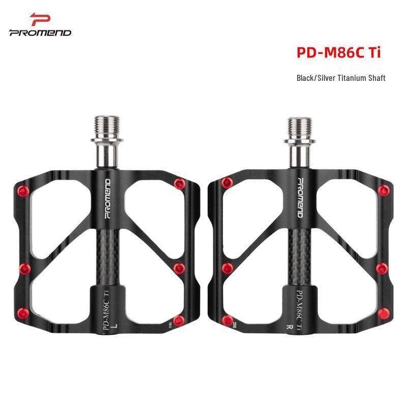 PROMEND 86T Mountain Bike Pedals - Titanium Axle, Carbon Tube, 3 Bearings, Road Cycling Pedals