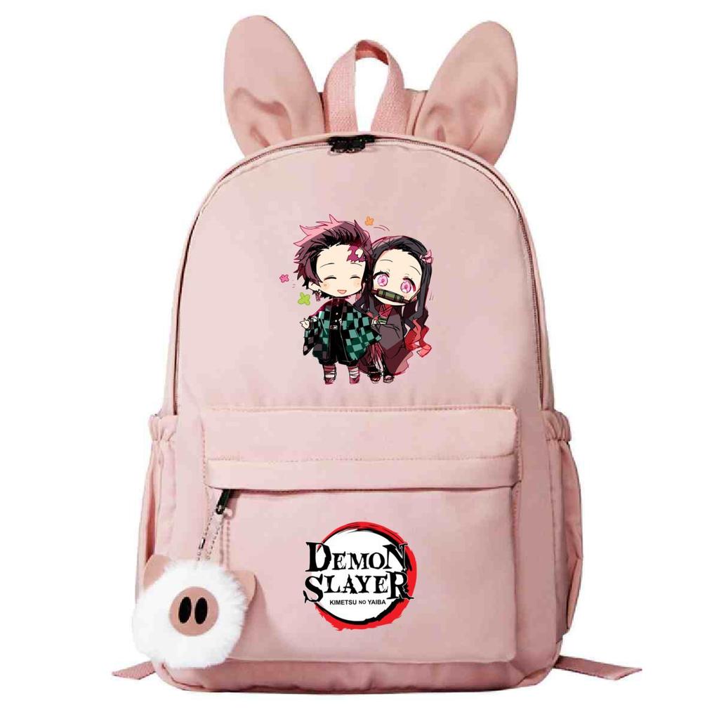 Plecak szkolny z motywem pogromców duchów, wersja koreańska, personalizowany plecak z króliczymi uszami, moda studencka, casualowy, modele męskie i damskie