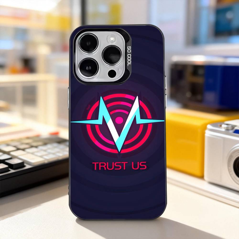 

H-Hazbin V-Vox Trust Us For iPhone 11,12,13,14,15,16,17,Pro,Max,Plus,E,Air,Mini Phone Case IMD Matte Black iPhone15