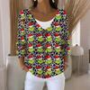 Women's Fashion Casual Knit Sweater Button-Up Christmas Print Cardigan Jacket