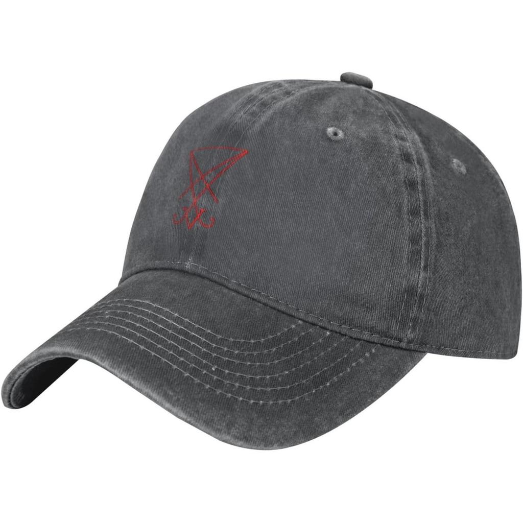 Satanic Sigil Washed Baseball Cap Cotton Distressed Dad Hat Streetwear Adjustable