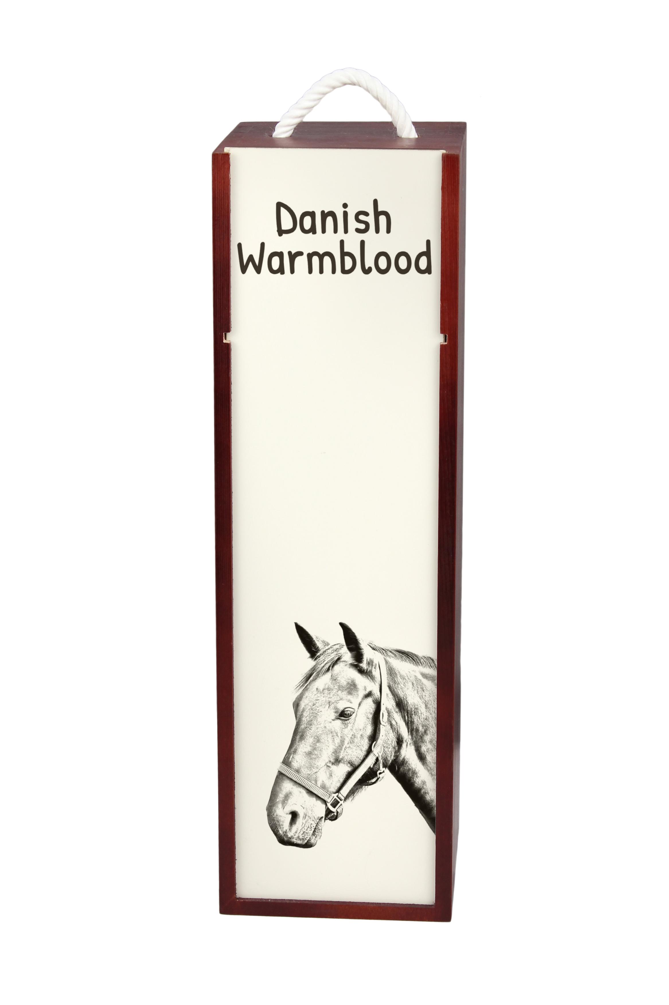 

Danish Warmblood - wine box with a horse, alcohol box with graphics, personalized gift box from the Art-Dog brand коричневий