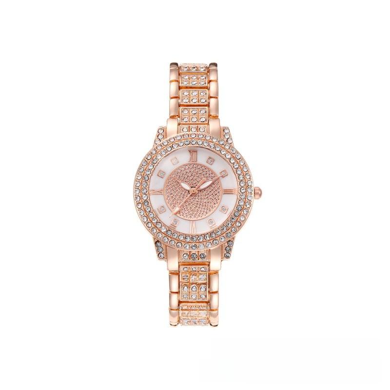 Ladies Starry Sky Water Drilled Watch With Quartz Movement For Casual Wear розового золота