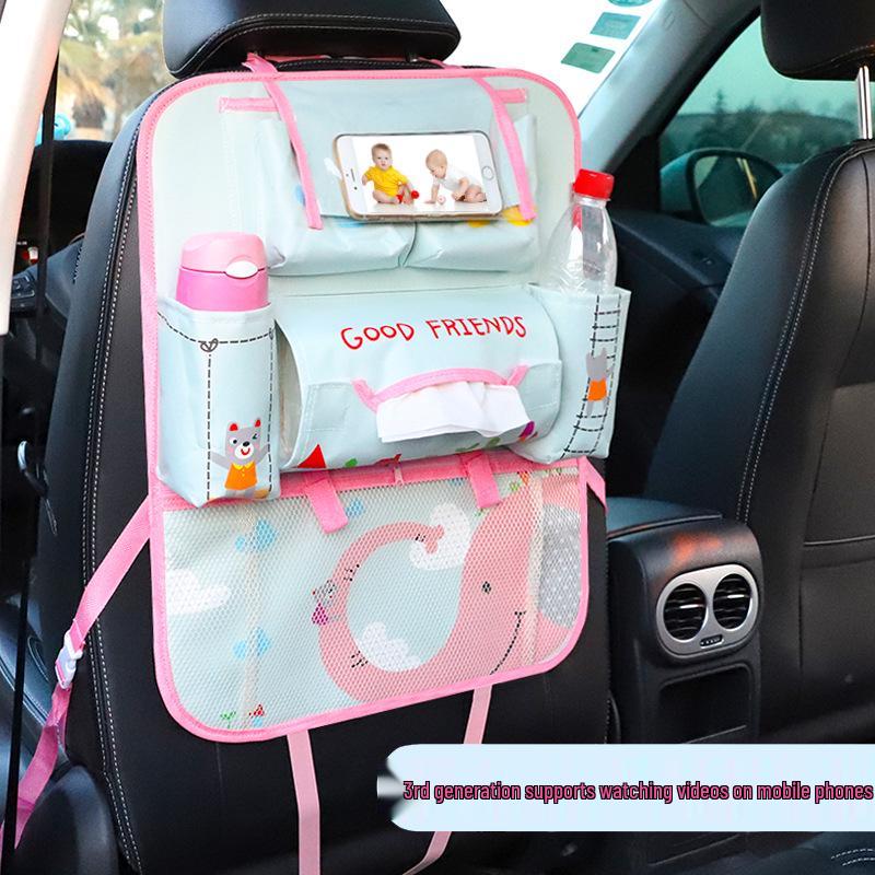 Children's Multifunctional Car Seat Organizer with Touch Screen Compartment