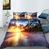 3D Natural Scenery Bedding Set, Landscape Printed Down Duvet and Pillowcase 2/3 Pieces, Washable and Quick Drying Home Decoration
