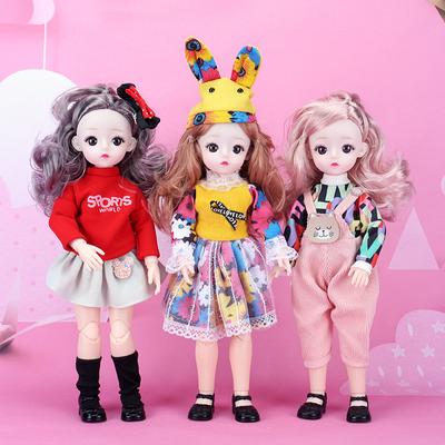 Mini păpușă mobilă cu 20 articulații de 30 cm, jucărie pentru fete, cu ochi mari BJD, prințesă, ținute complete, colecție de rochii, cadou pentru păpuși pentru copii
