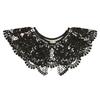 Royal Style Cotton Fake Collar Shawl Wrap Hollow Out Floral Lace Ruffled Trim Necklace Pointed  Lapel Blouse Dropshipping