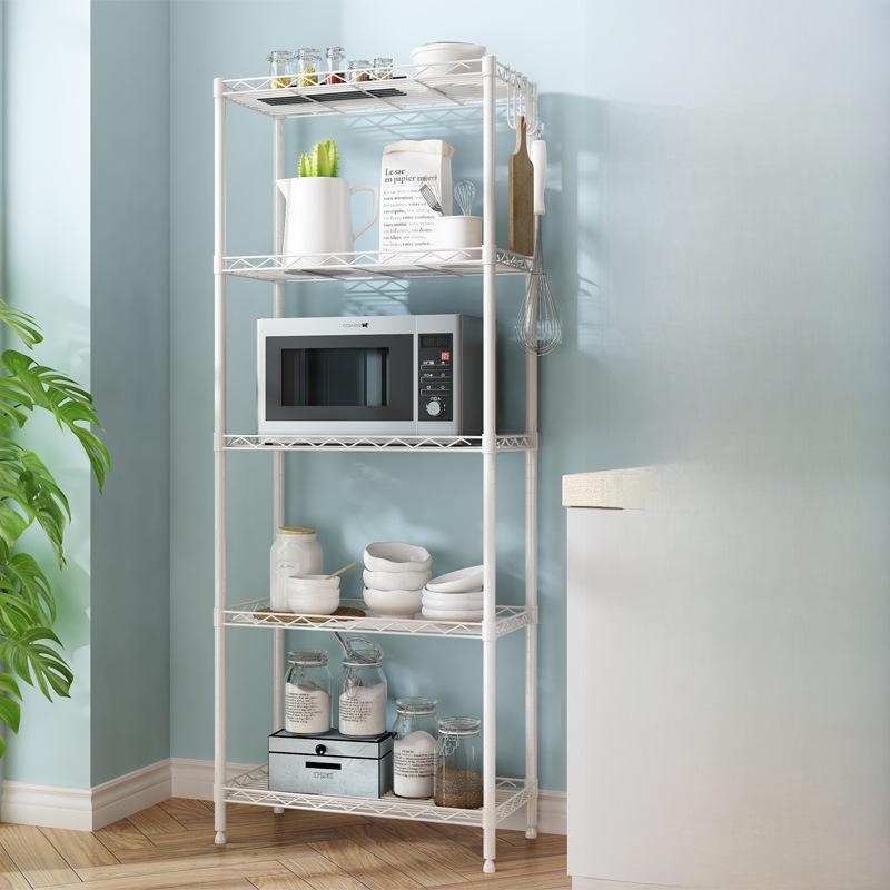 Multi-layer metal storage rack for kitchen, microwave, floor, bathroom, oven seasoning.