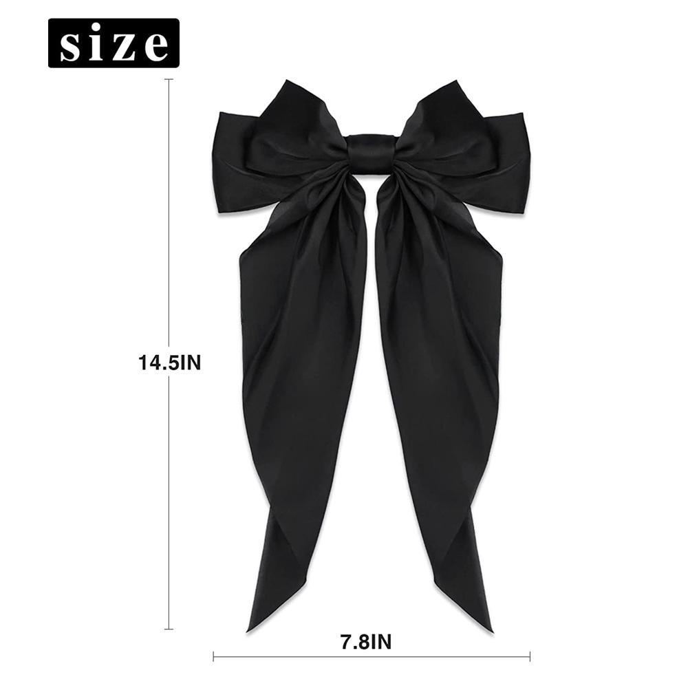 2 Pièces/Ensemble Élégant Nœud Ruban Pince à Cheveux Mode Femme Nœud Uni Satin Épingle à Cheveux Barrettes Filles Pince Queue de Cheval Accessoires pour Cheveux