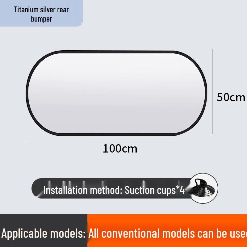 Titanium Silver Car Rear Window Sunshade - Sun Protection & Heat Insulation.