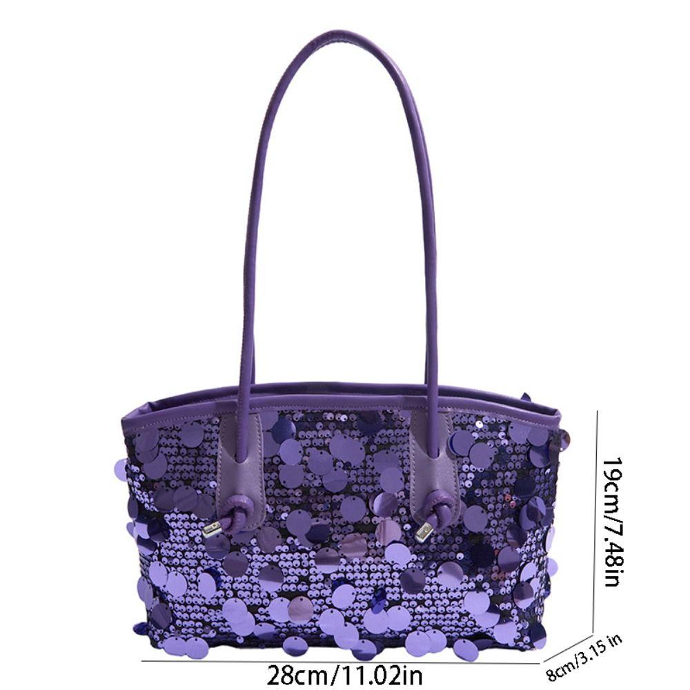Fashion Shiny Sequin Tote Bag Fashion Sequined Glitter Shoulder Bag Large Underarm Bag Blingbling Handbag Shopping