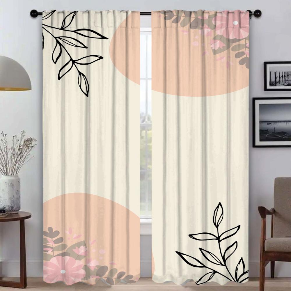 Concise Style Plants Blackout Curtain for Room 2 Panel Modern Living Room Curtains Tulle for Bedroom Shades Partition Kitchen