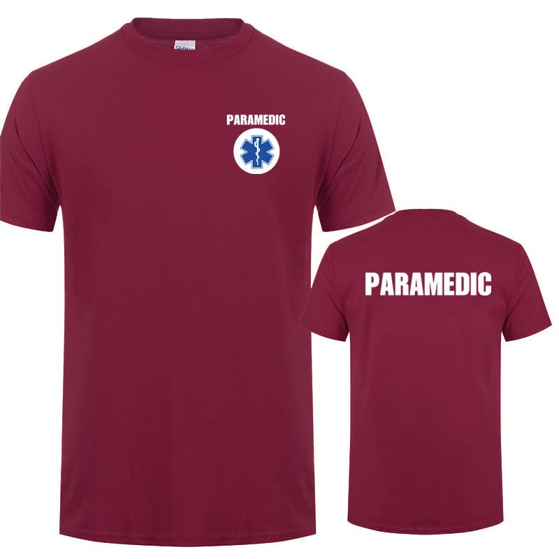 Paramedic T Shirt Summer Unisex Cotton Short Sleeve Emergency Medical Services Tshirts Unisexs Clothing Tops OT005