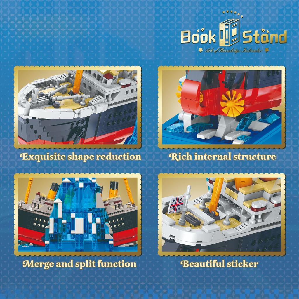 1202pcs Creative Series of Sunken Ship and Iceberg Scene Building Block Children's Assembly Building Block Toys no box