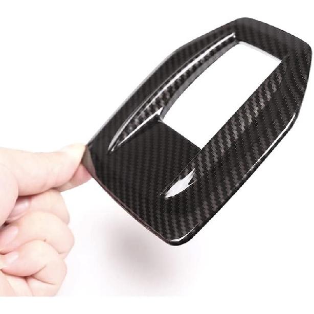 TOYCIDFG Car Gear Shift Panel Base Cover Trim Compatible with Alfa Romeo Giulia 2017-2019, Car Decoration Accessories (Carbon Fiber Pattern)