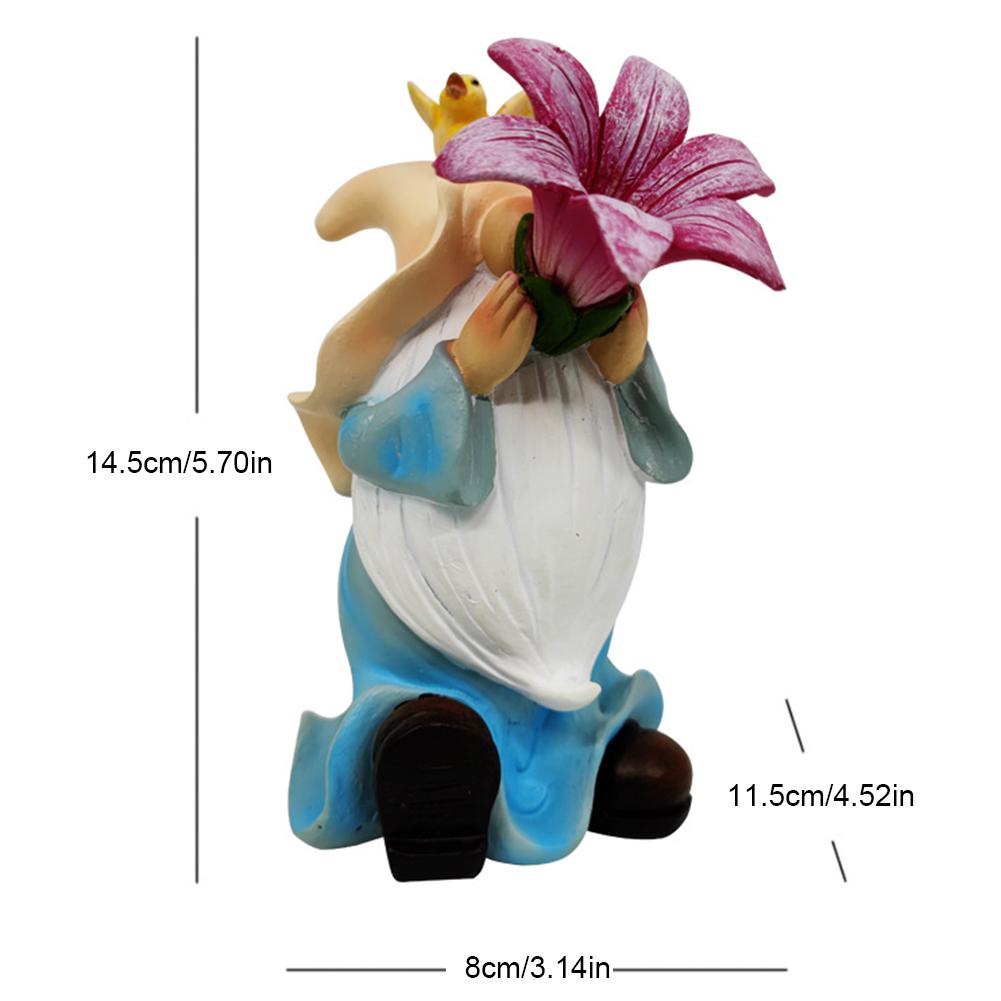 Resin Garden Statue with Solar Powered Light Garden Gnome Statues Gnome Luminous Ornament for Outdoor Garden Yard Decor