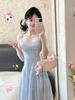 French Niche Seaside Vacation Style Suspender Dress Summer New Slim and Thin Temperament Beach Dress Children