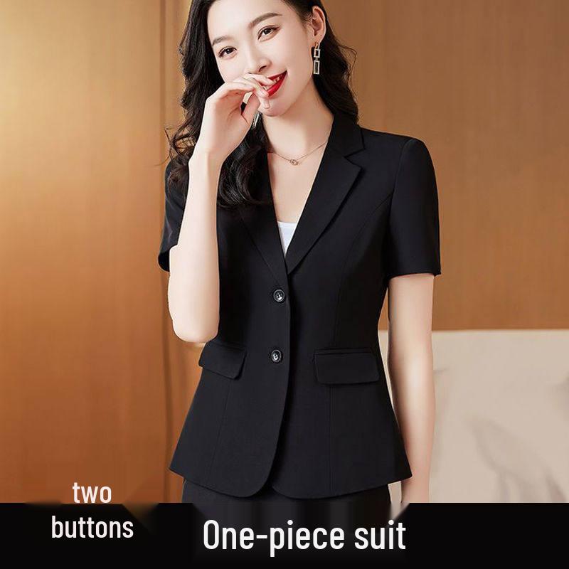 

Women s Summer Short-Sleeve Professional Suit Set for Reception and Interviews 2XL
