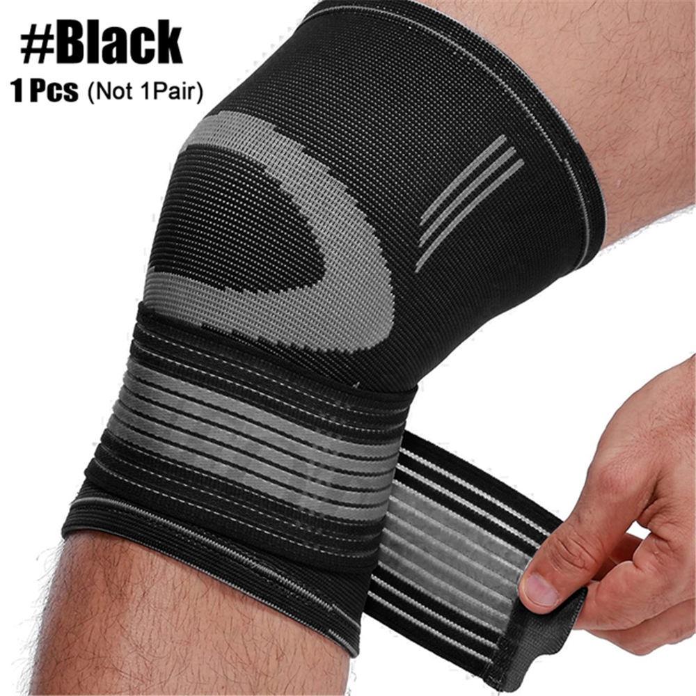 1 Pezzo Maniche a Compressione Sportive per Ginocchia con Cinghia Ginocchiera di Supporto per Corsa Jogging Pallacanestro Artrite Sollievo dal Dolore Articolare