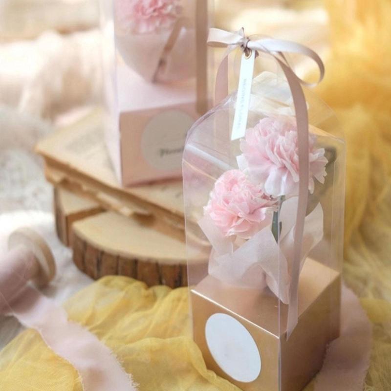 Clear Bouquet Bags Elegant Flower Packaging Boxes Single Rose Flower Box For Florist Retail And Special Event