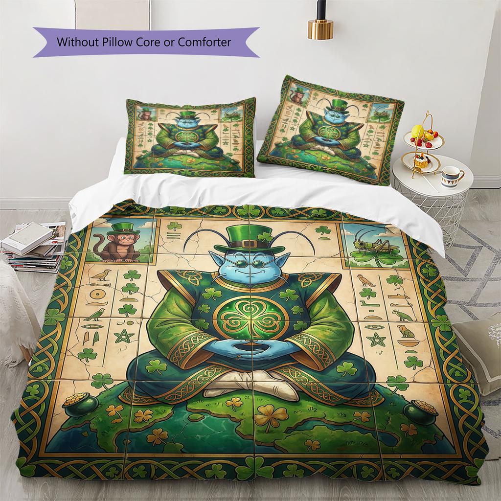Erstaunliches Ägyptisches Wandmalerei Muster Bettwäsche Steppdecke Set Bettbezug Kissenbezug Heimdekoration Geburtstagsgeschenk (1 Bettbezug + 2 Kissenbezüge, ohne Füllung)