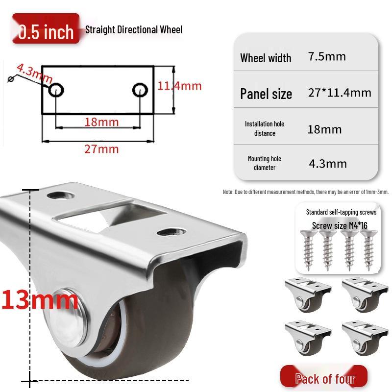 Ultra-Quiet Universal Small Trolley Load-Bearing Swivel Caster for Furniture