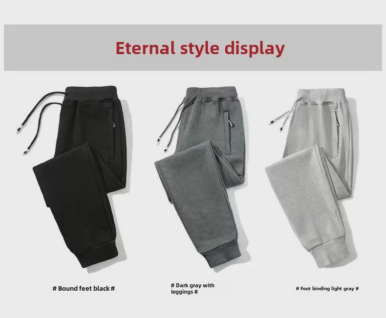 2024 Men's Warm Slim-Fit Plus Velvet Sweatpants: Autumn/Winter Thickened Casual Sportswear