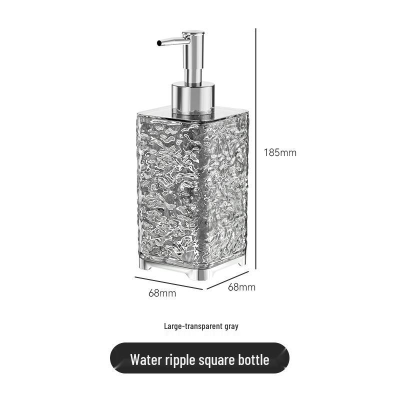Luxury Water Ripple Dispenser Set: Travel Bottles for Hand Soap, Shampoo, and Shower Gel.