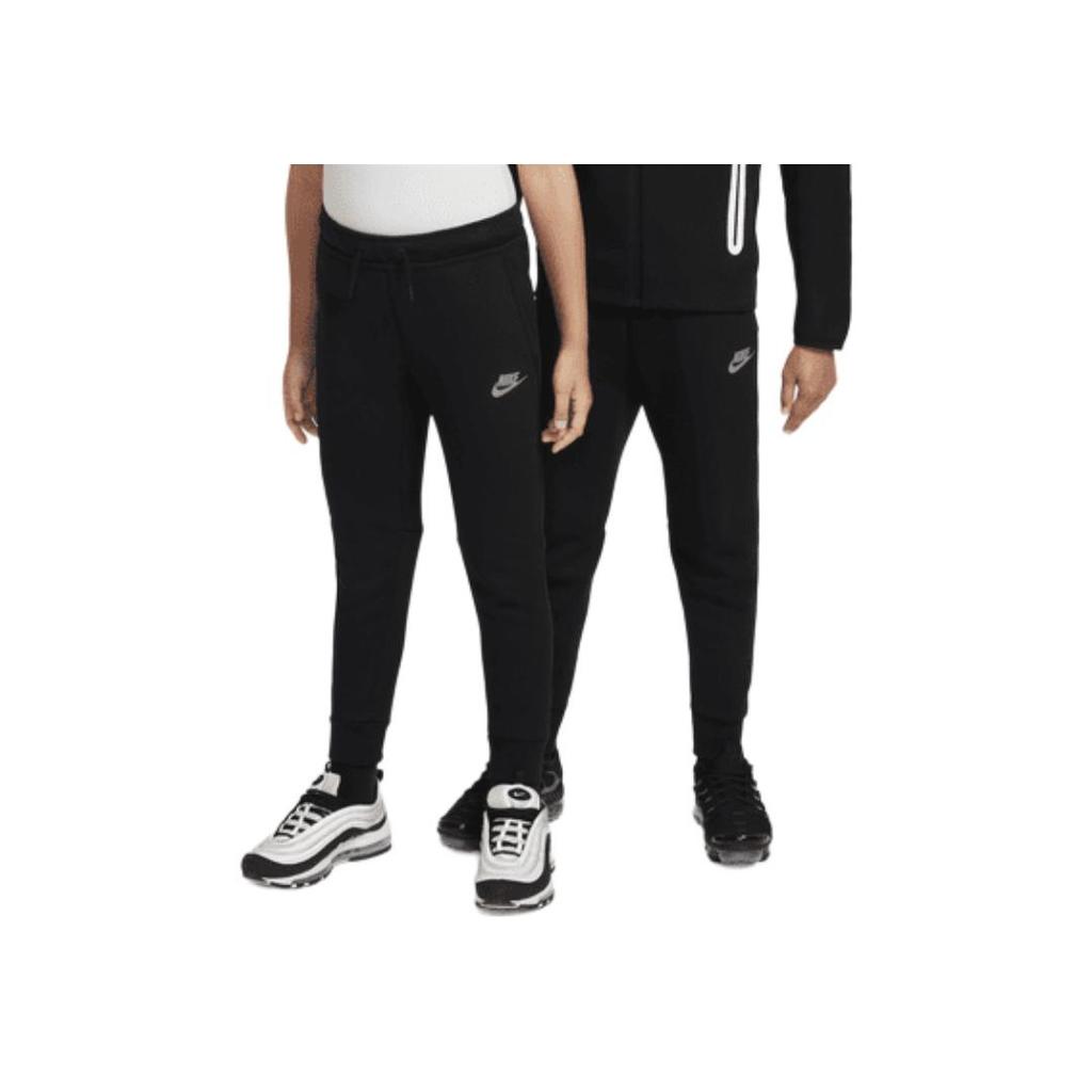 Nike Calças de Jogging Refletivas Tech Fleece para Crianças Preto/Prateado Roupa de Rua Infantil FZ5434-010