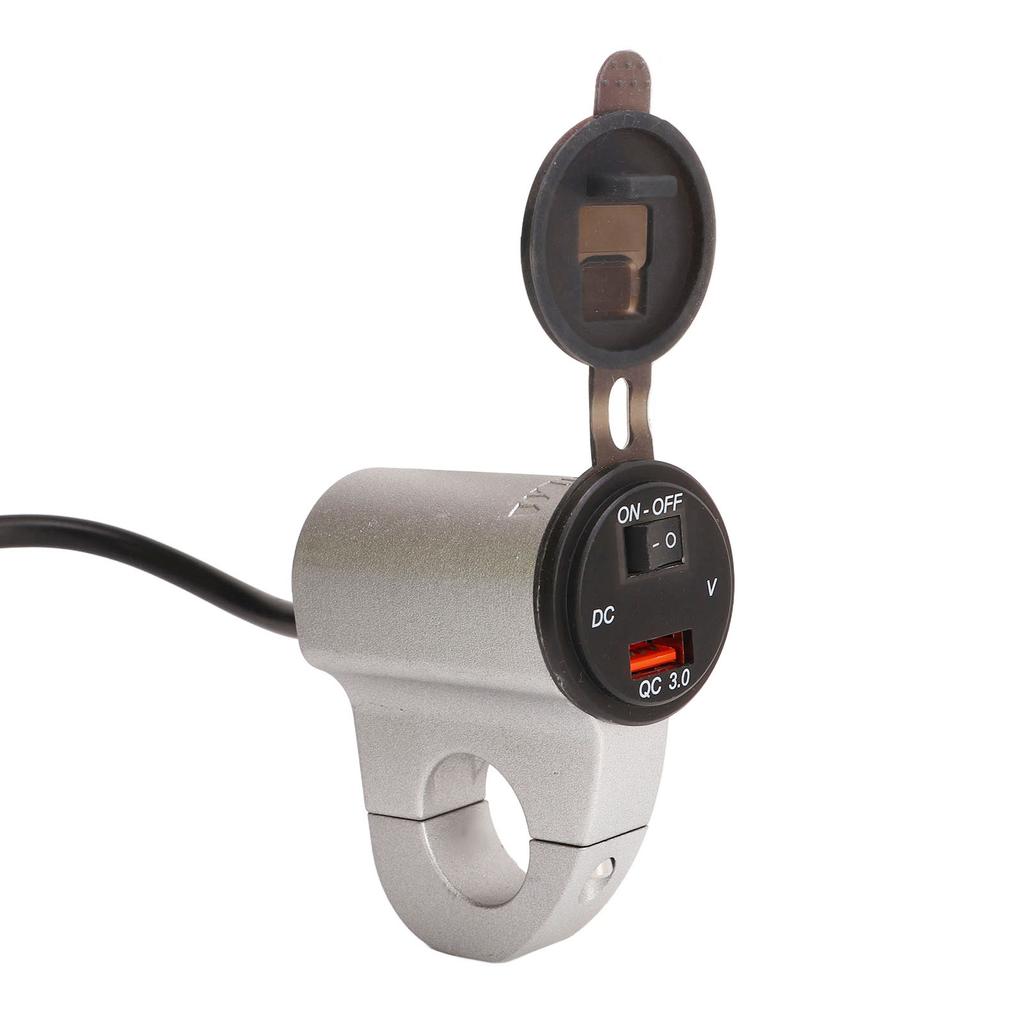 Motorcycle USB Charger Waterproof 12V Power Adapter Digital Display Voltage with Switch