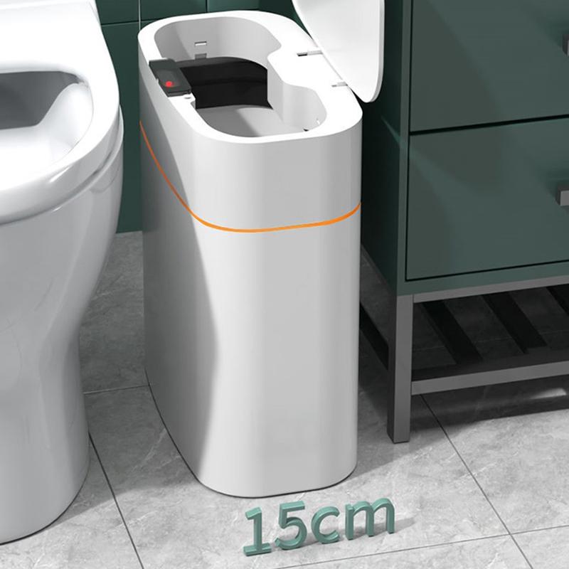 16L New Smart Trash Can High-tech Induction Storage Bucket Bathroom Deodorant Waterproof Trash Can Household with Lid Creative