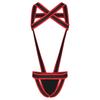 Mens Contrast Trim Chest Harness Jumpsuit Bulge Pouch Design One-Piece Bodysuit Jockstrap Underwear for Cosplay