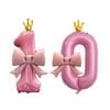 Bowknot Number Shape Balloon Reusable 40Inch Oversize Plastic Balloon For Birthday Wedding Anniversary Party Decoration