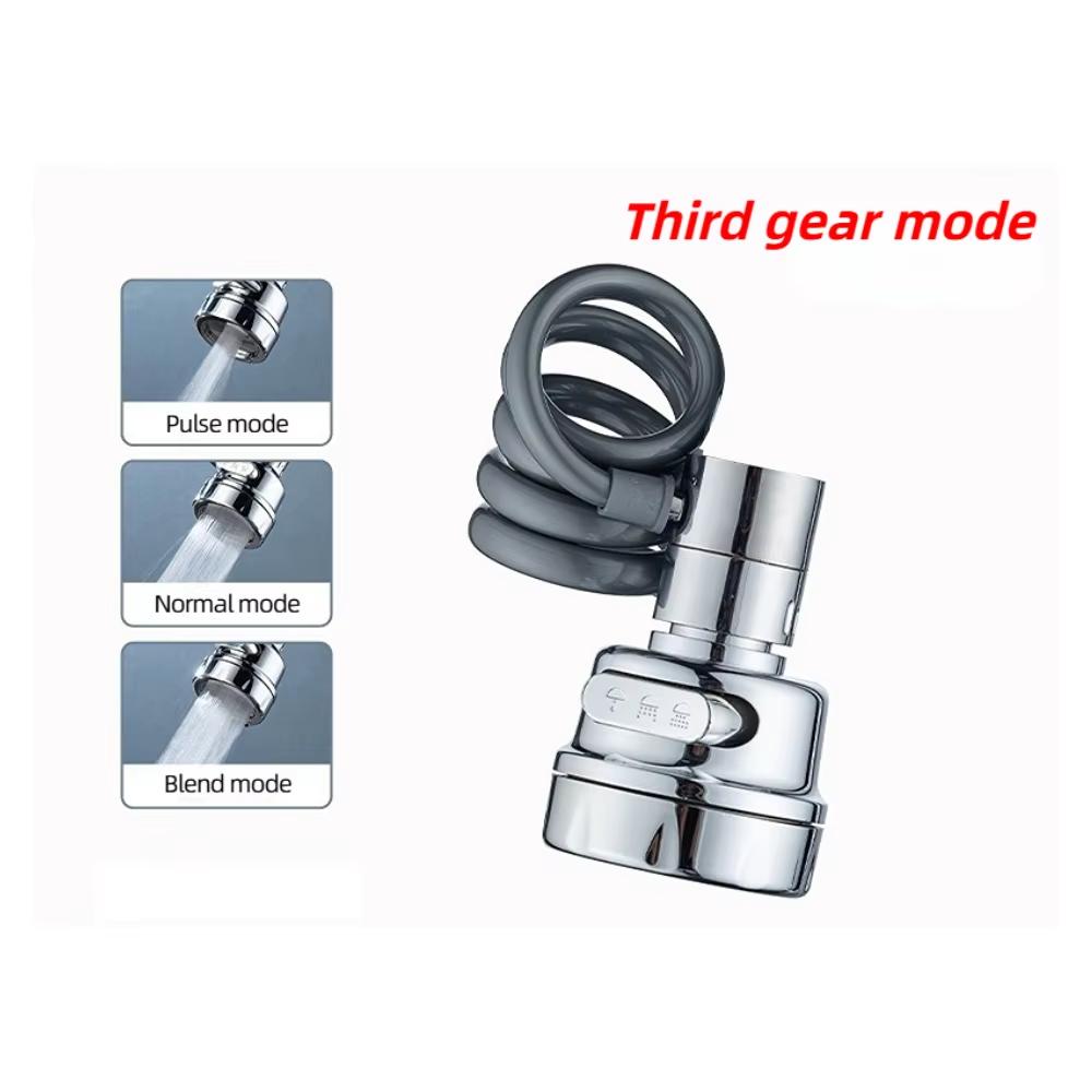 Kitchen Faucet Extender with Stretchable Hose Bathroom Sink Sprayer 3 Modes Faucet Sprayer Attachment Faucet Extender Aerator