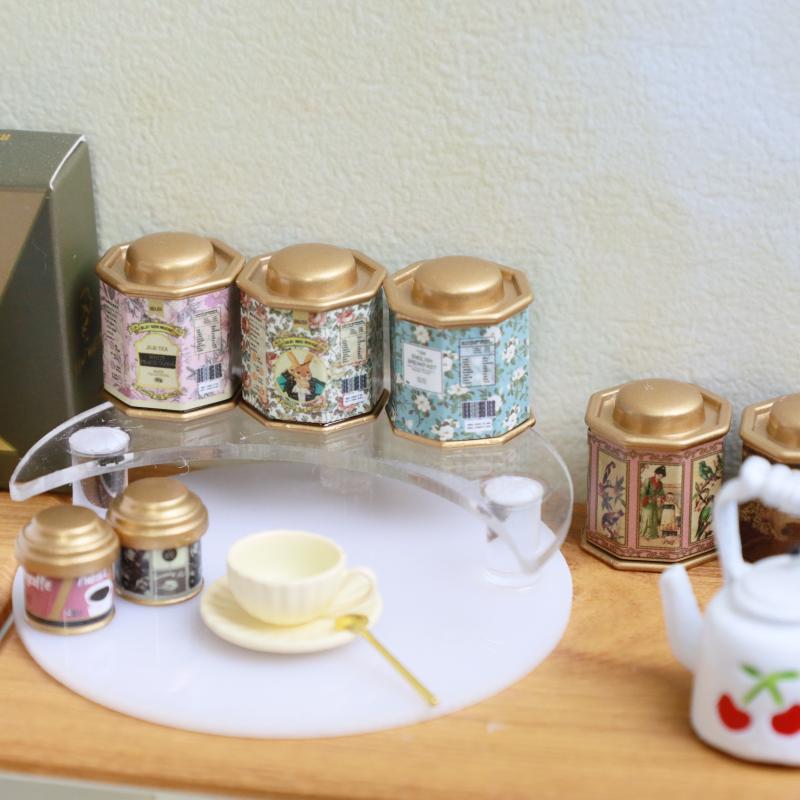 Casă de Păpuși Cutie de Cafea Cutie de Ceai Model Simulare Articol Ornament Model Miniatură Jucării Mini Accesorii Mobilier Casă de Păpuși