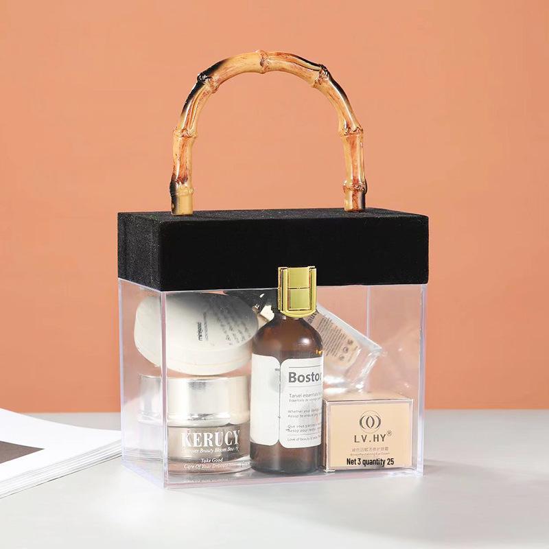 Cutie Cadou Elegantă din Acril Bambus: Ambalaj portabil creativ pentru cadouri de afaceri și de ziua de naștere