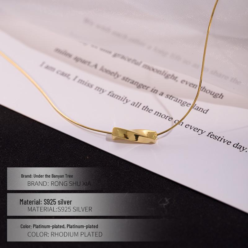 Colier Claviculă Banyan Tree Argint S925 Picătură de Apă - Stil Rece Coreean & Japonez