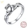 925 Sterling Silver Claddagh Ring for Woman Celtic Knot Eternity Romantic Promise Anniversary Wedding Ring Size 4 -12 Gift