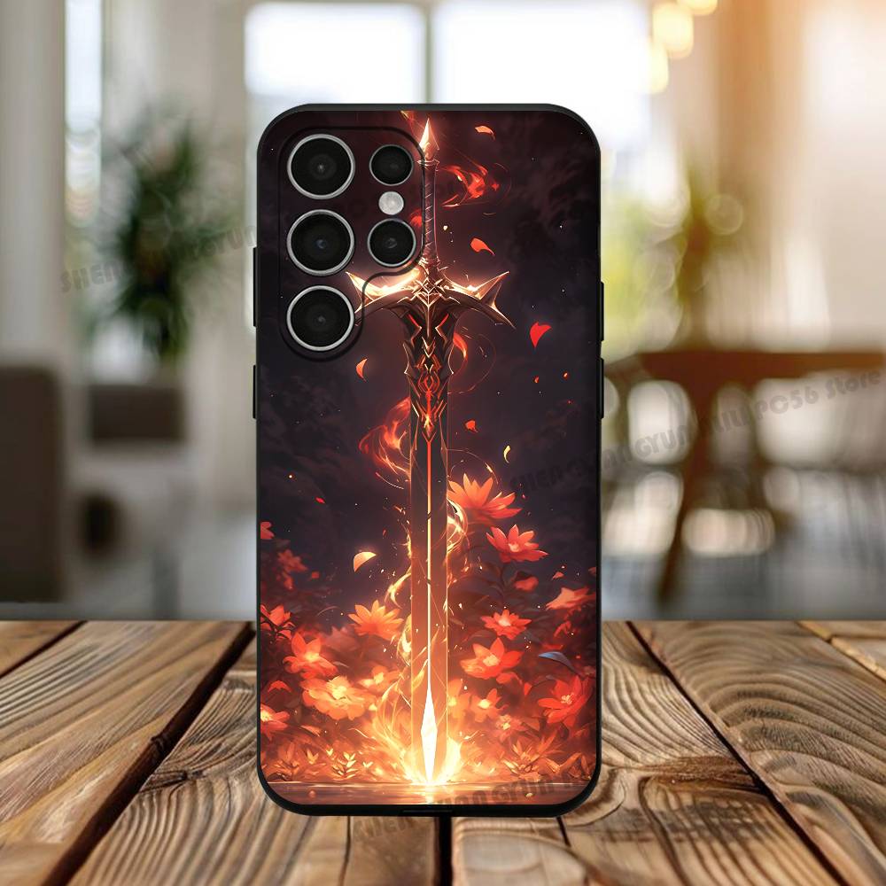 

Domineer Beauty Sword Phone Silicone Case For Samsung S24 22 20 23 21 20 Ultra Plus Lite 5G Print Cover Samsung S25Plus