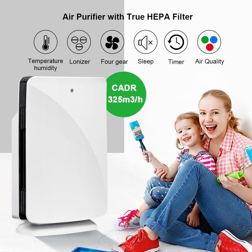 Air Purifier True with HEPA Filter Odor Allergies Remover for Smoke/Dus,/VOCs/Pollen/ Pet Dander/PM2.5 Home Office Use