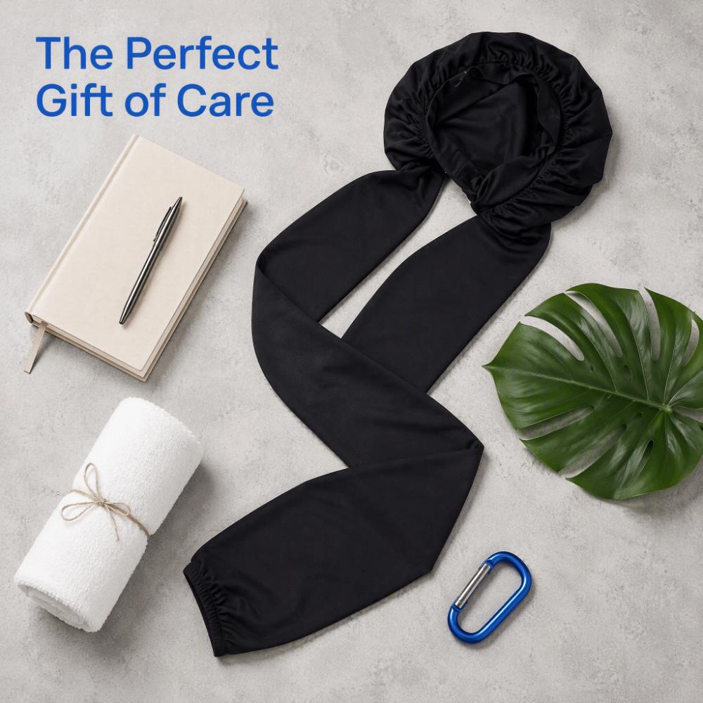 Breathable Black Sleep Cap Polyester&Elastane Soft Night Cap Breathable Bonnet Braids Hair Care