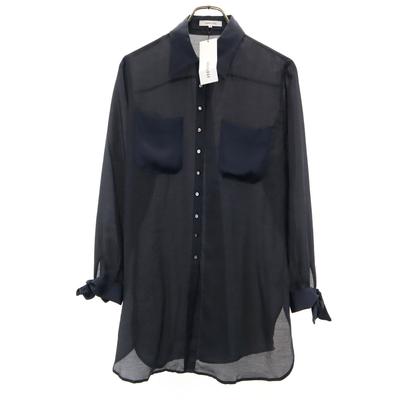 Unused LOVELESS Long Sleeve Sheer Long Shirt 38 Dark Blue See Through Women Used
