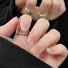 C603-Blush V-shaped French Nail Stickers - Xiaohongshu Style Temperate Short False Nails