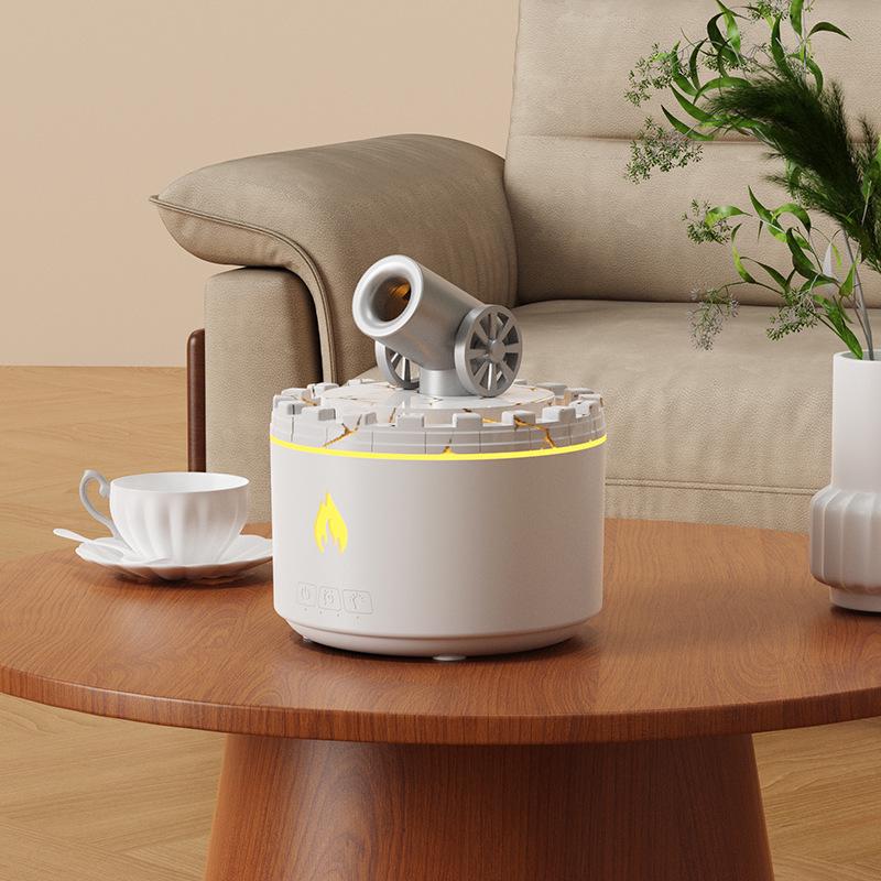 Creative Mini Canon Aroma Diffuser: Desktop Air Atomizing Volcano Humidifier