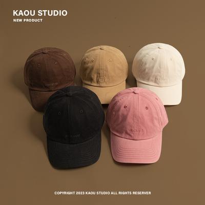 Hat Embroidery Peaked Cap Women's Face Small Summer Sunscreen Shade Baseball Cap Men's Soft Top