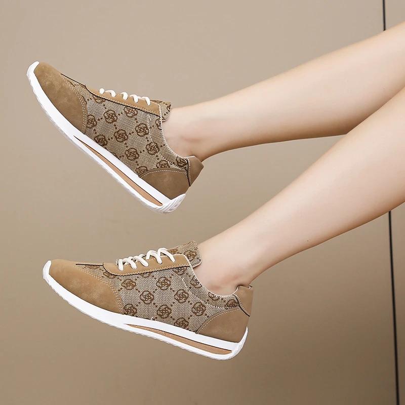 

Осенние кроссовки женские на плоской подошве повседневные удобные туфли модные универсальные шнурованные прогулочные женские туфли Zapatos De Mujer Tendencia 43 35 коричневый