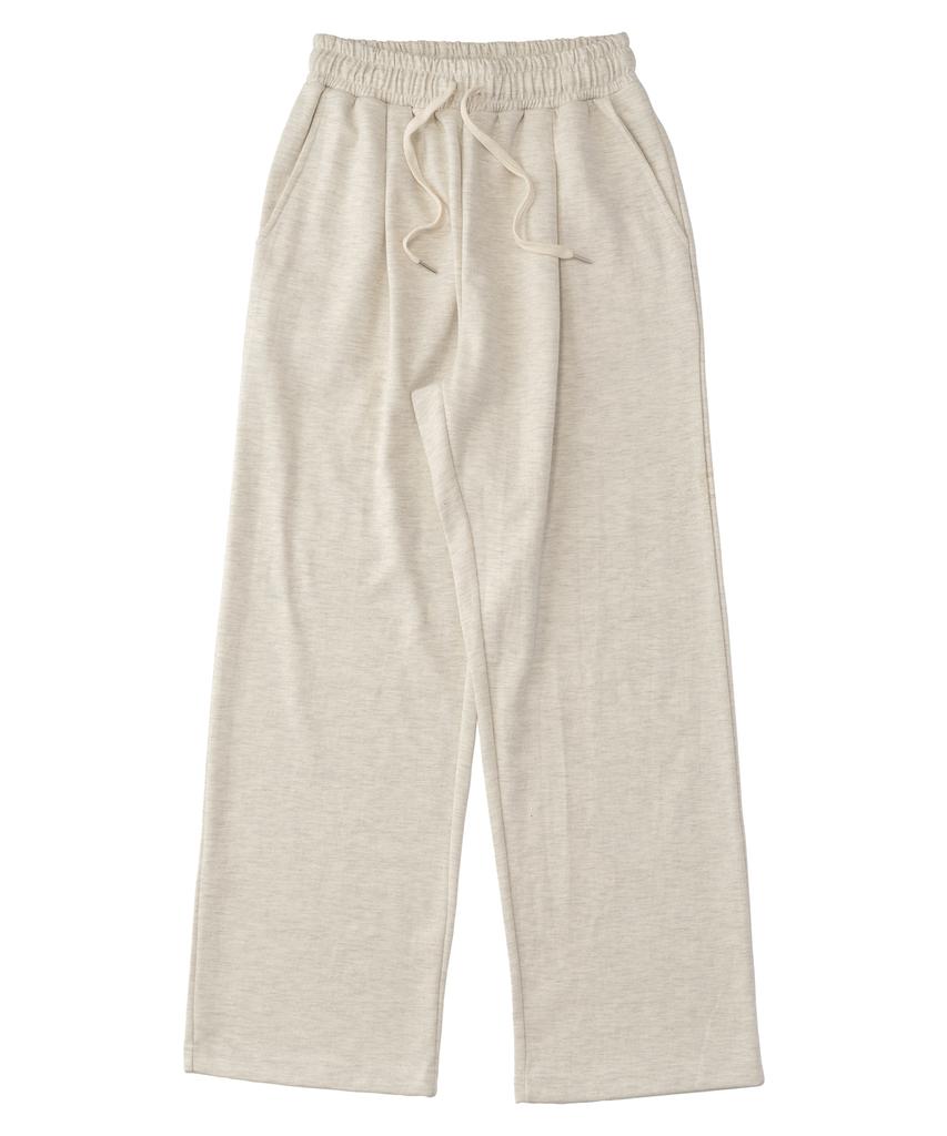 PAPERBOY Pintuck Wide Sweatpants - Oatmeal