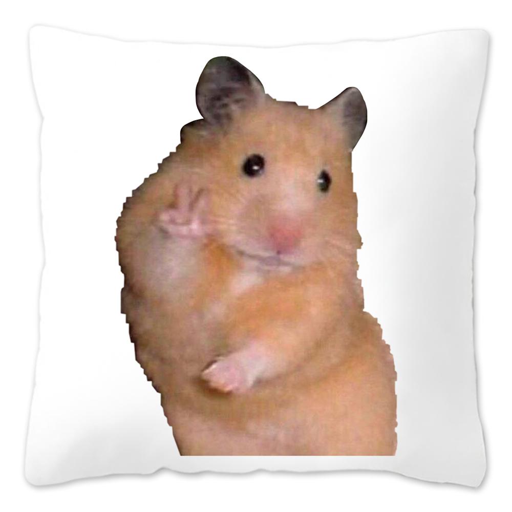 Funny Hamster Meme Pillow Cover Home Decor Polyester Cushion Cover for Sofa Car Cute Pillow Case Cojines Decorativos Para Sofá